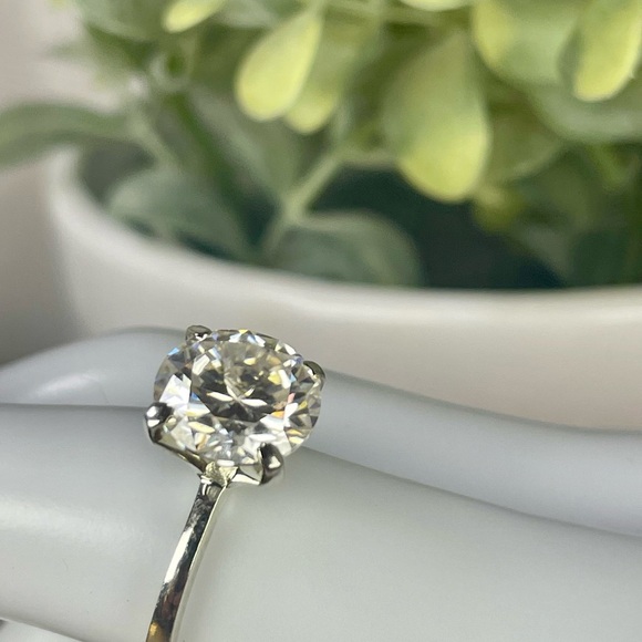 SALE‼️CERTIFIED-3.35ct DIAMOND SOLITAIRE. Rhodium plate. EARTH MINED IN BRAZIL - Picture 6 of 16